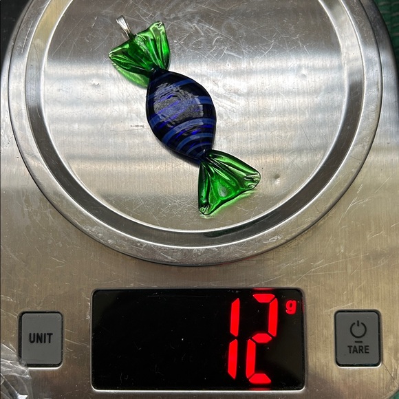 🖤Venetian Murano glass Candy 🍬 Pendant - green blue - Picture 8 of 11